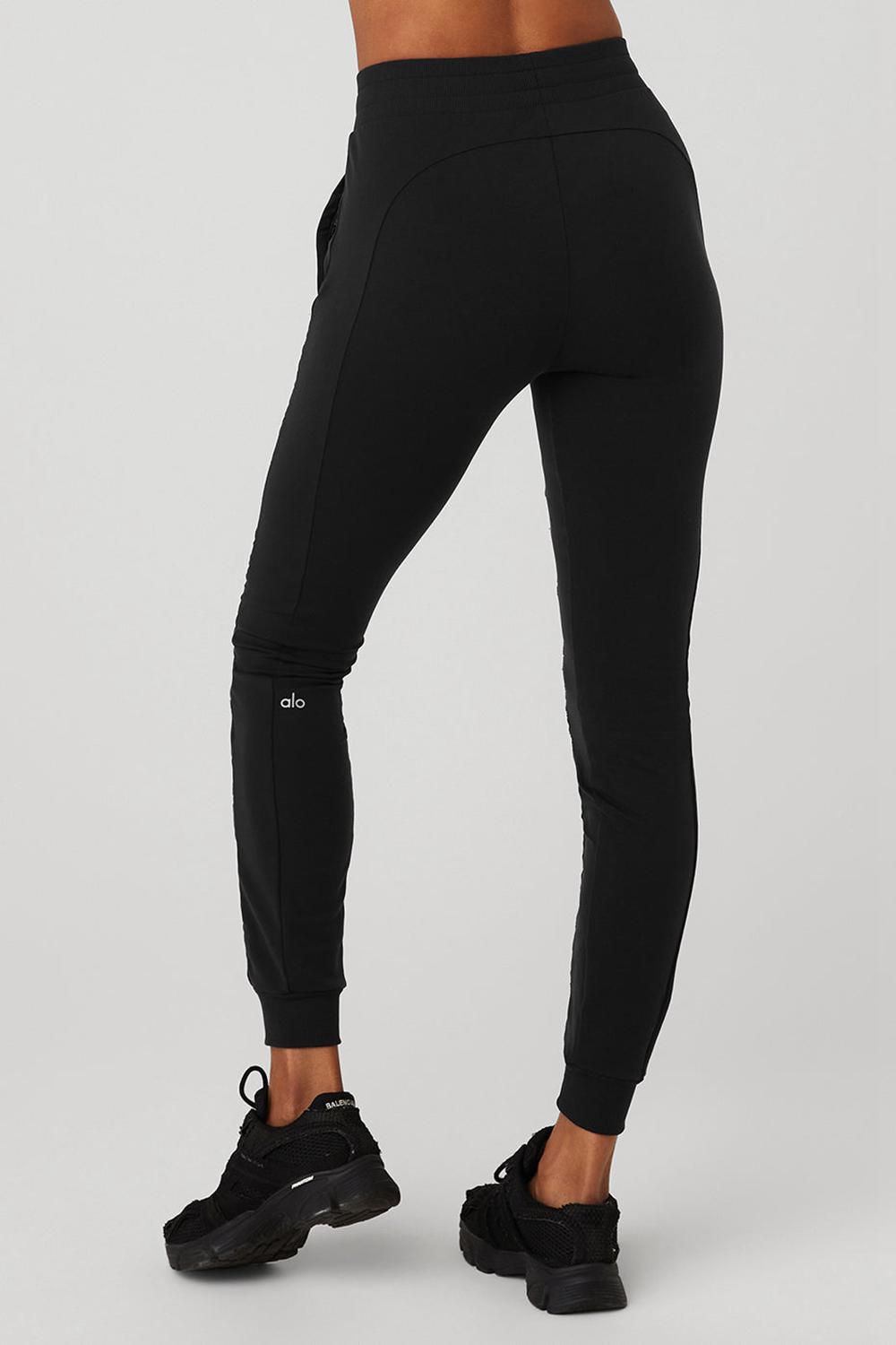 Black Women Alo Yoga Airbrush Winter Warm High-Waist Moto Pant | Australia  03186-SYDU