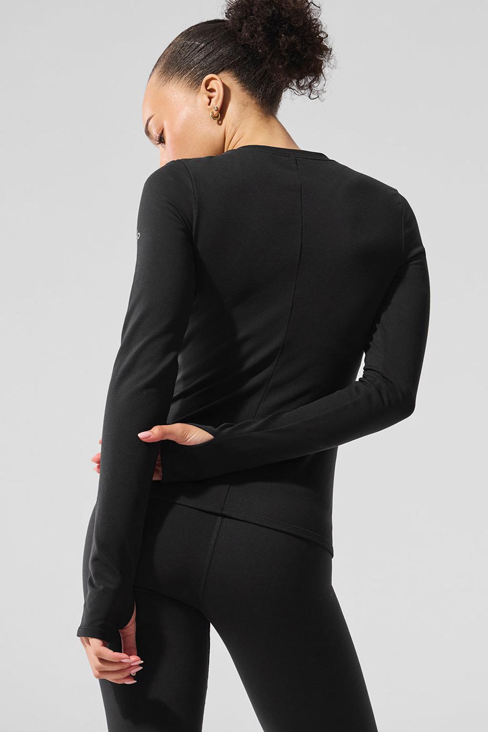 Black Women Alo Yoga Airbrush Winter Warm Nocturne Long Sleeve | Australia  34719-XPIY