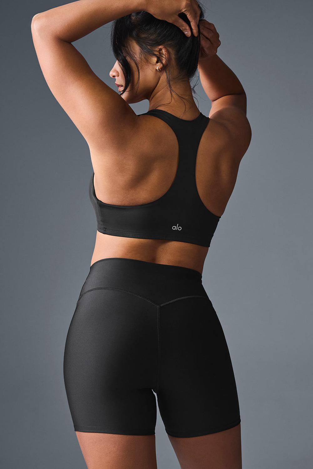 Black Women Alo Yoga Airlift Advantage Racerback Bra | Australia  63927-YDXL