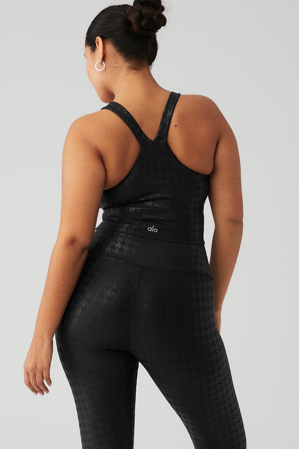 Black Women Alo Yoga Airlift Glimmer Houndstooth Real Bra Tank | Australia  80724-ELCH