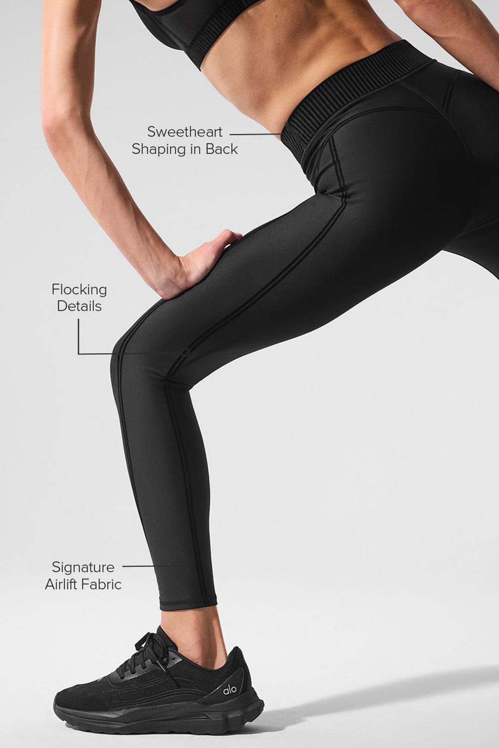Black Women Alo Yoga Airlift High-Waist 7/8 Line Up Legging | Australia  59372-WETS