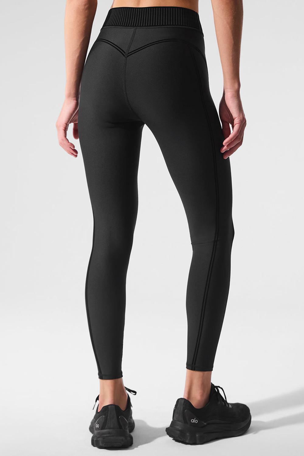 Black Women Alo Yoga Airlift High-Waist 7/8 Line Up Legging | Australia  59372-WETS