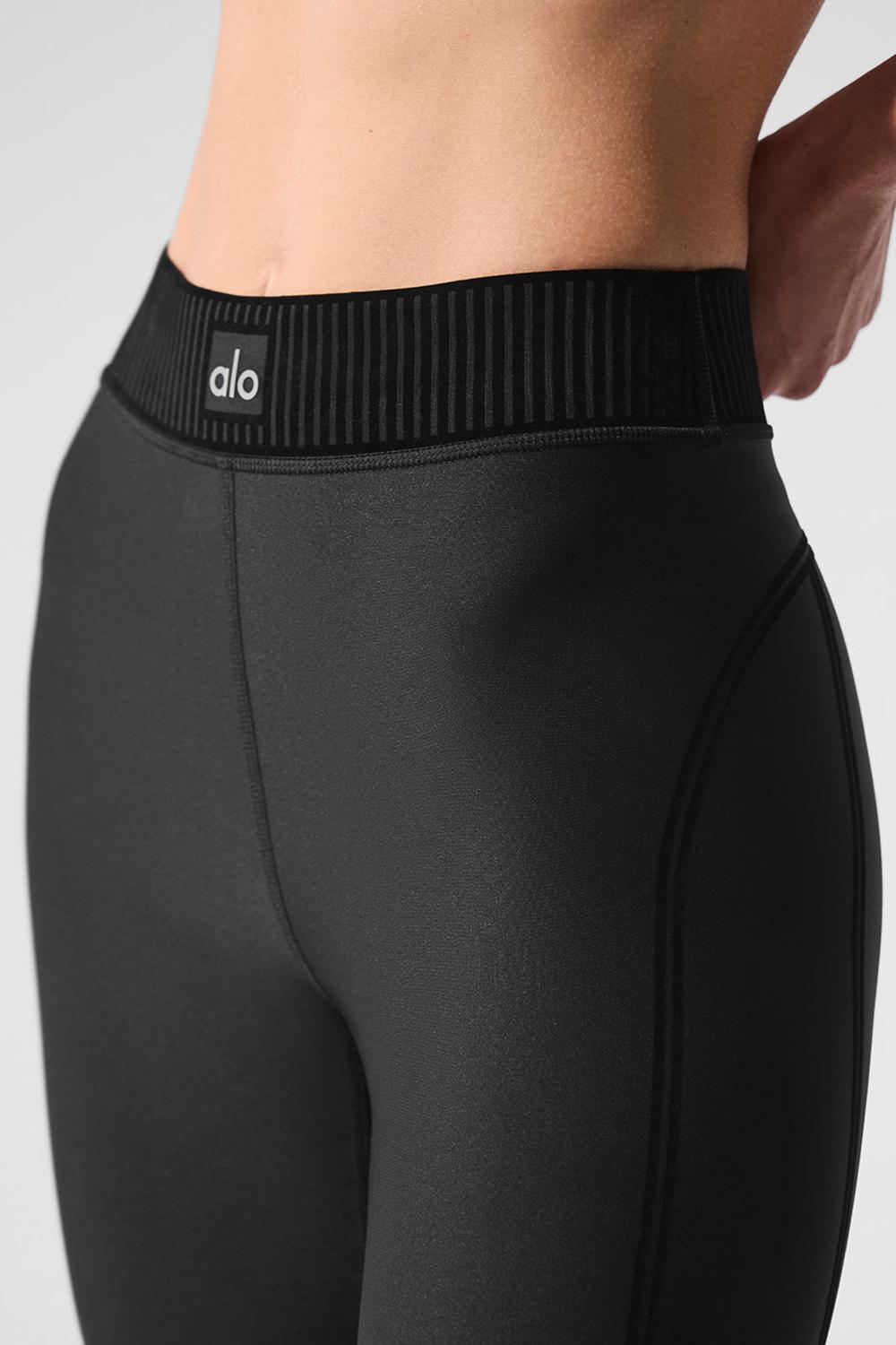Black Women Alo Yoga Airlift High-Waist 7/8 Line Up Legging | Australia  59372-WETS