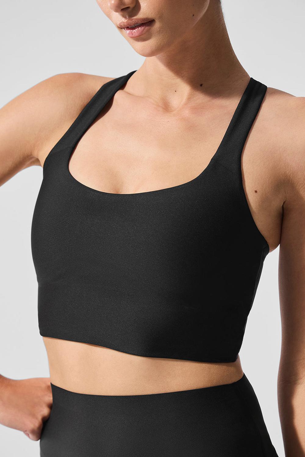 Black Women Alo Yoga Airlift Sleek Bra Tank | Australia  14829-BJVL