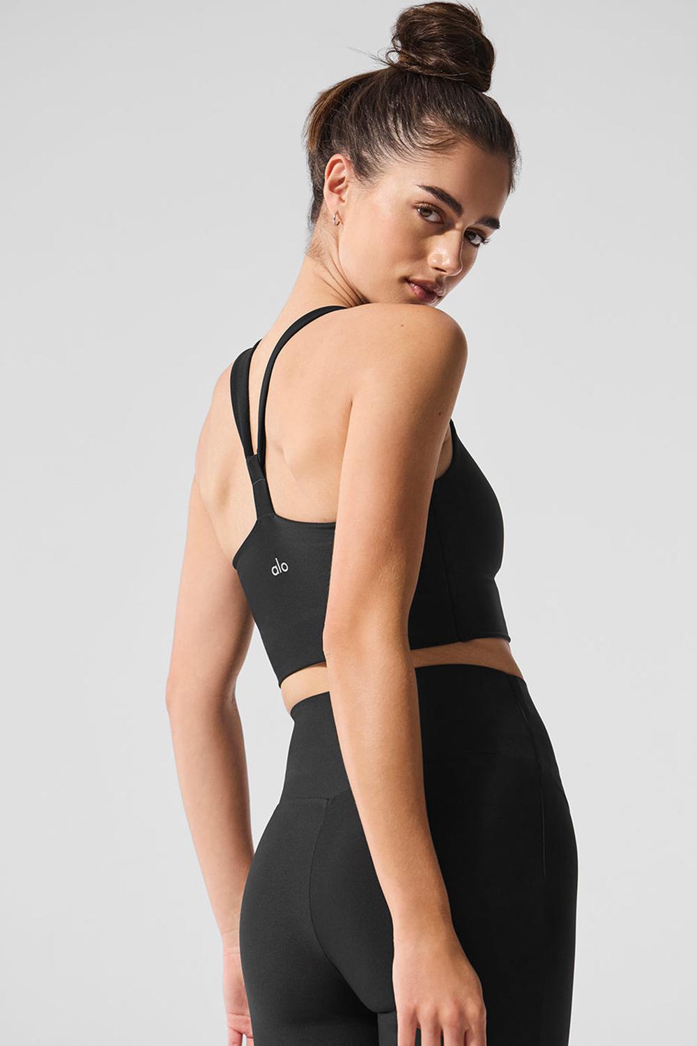 Black Women Alo Yoga Airlift Sleek Bra Tank | Australia  14829-BJVL