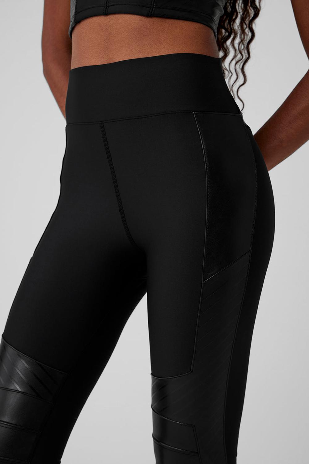 Black Women Alo Yoga Airlift Winter Warm High-Waist Supermoto Legging | Australia  90614-MSNA