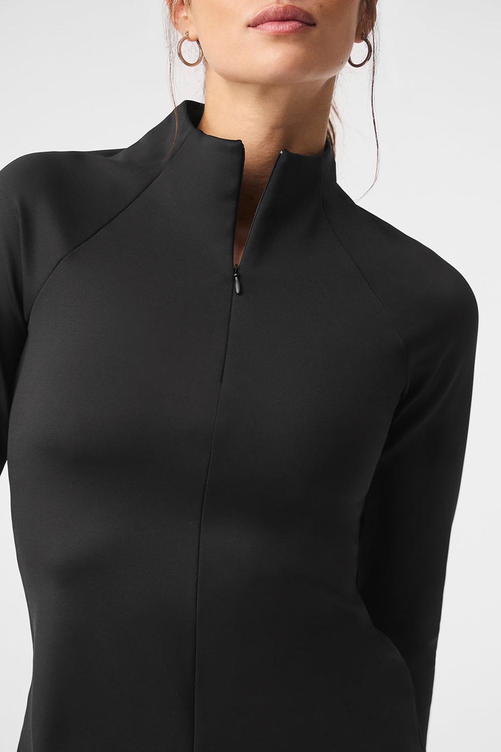 Black Women Alo Yoga Airlift Winter Warm 1/4 Zip Long Sleeve | Australia  18930-NFRW