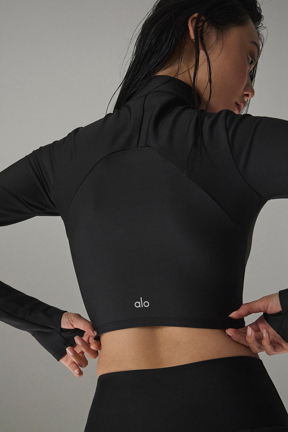 Black Women Alo Yoga Airlift Winter Warm Ski Time Long Sleeve | Australia  26931-SUTB