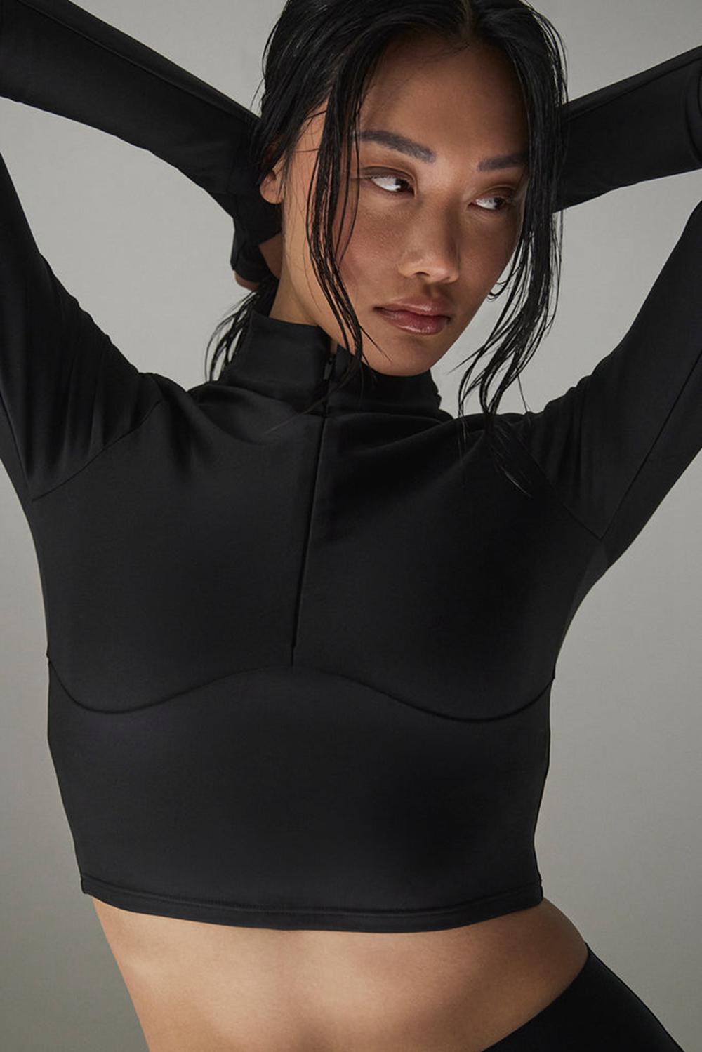 Black Women Alo Yoga Airlift Winter Warm Ski Time Long Sleeve | Australia  26931-SUTB