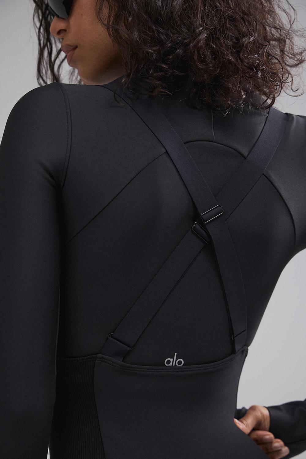 Black Women Alo Yoga Airlift Winter Warm Mesh Ski Time Long Sleeve | Australia  49761-RKCP