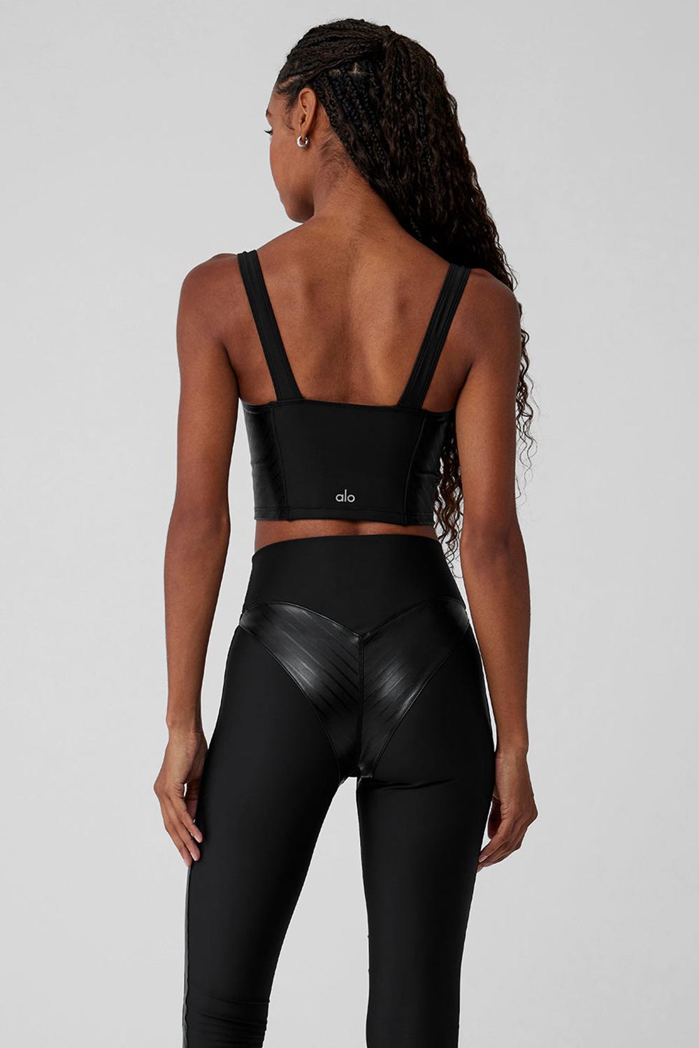 Black Women Alo Yoga Airlift Winter Warm Cropped Supermoto Tank | Australia  16790-BNRH