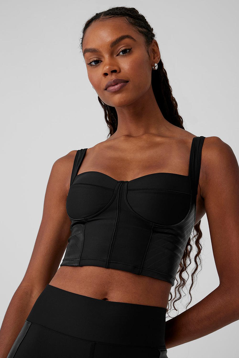 Black Women Alo Yoga Airlift Winter Warm Cropped Supermoto Tank | Australia  16790-BNRH