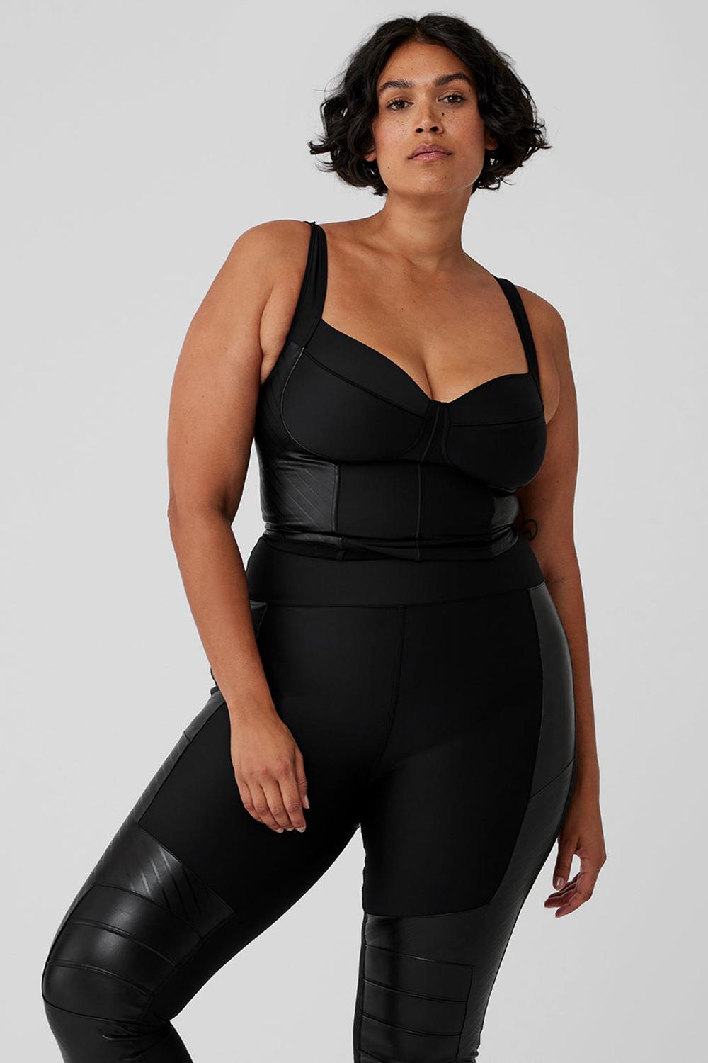 Black Women Alo Yoga Airlift Winter Warm Cropped Supermoto Tank | Australia  16790-BNRH