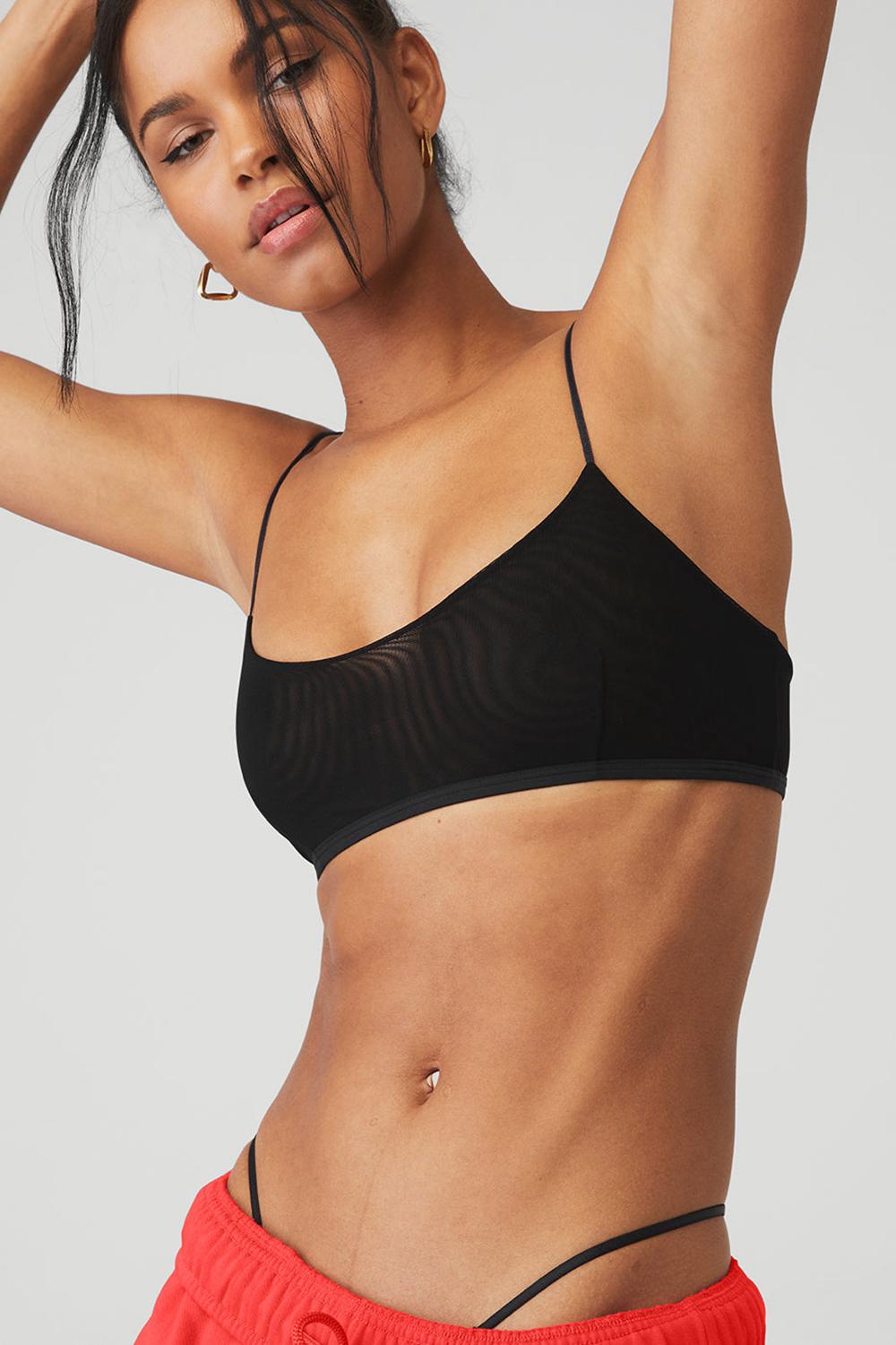 Black Women Alo Yoga Airmesh Venuslette Bralette | Australia  34268-GNVP