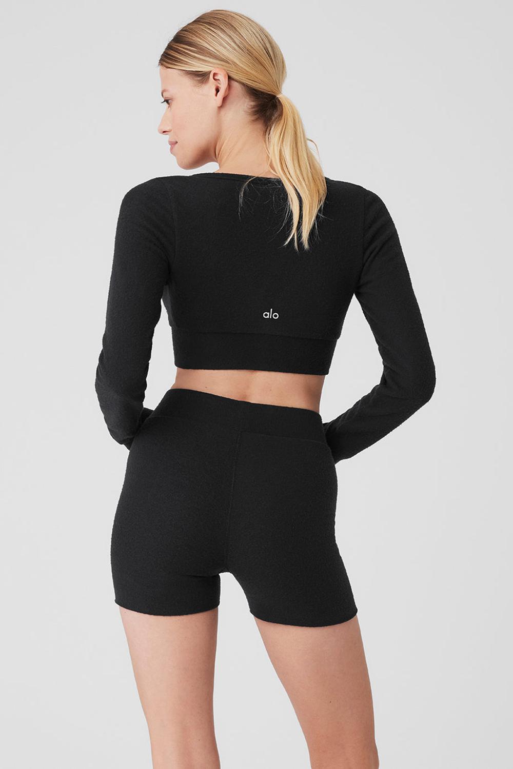 Black Women Alo Yoga Alolux Cropped Me Time Cardigan | Australia  20481-KNEH