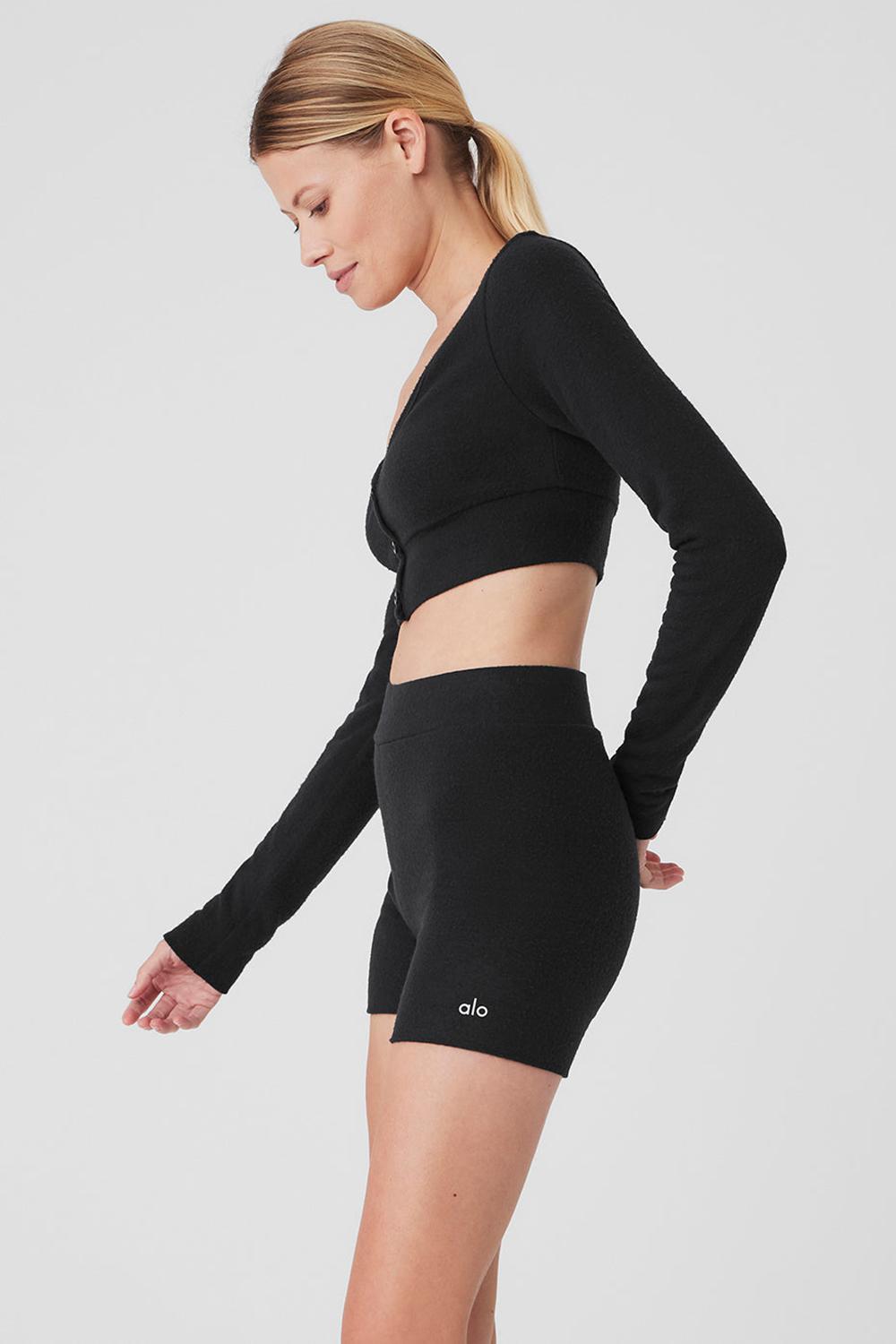 Black Women Alo Yoga Alolux Cropped Me Time Cardigan | Australia  20481-KNEH