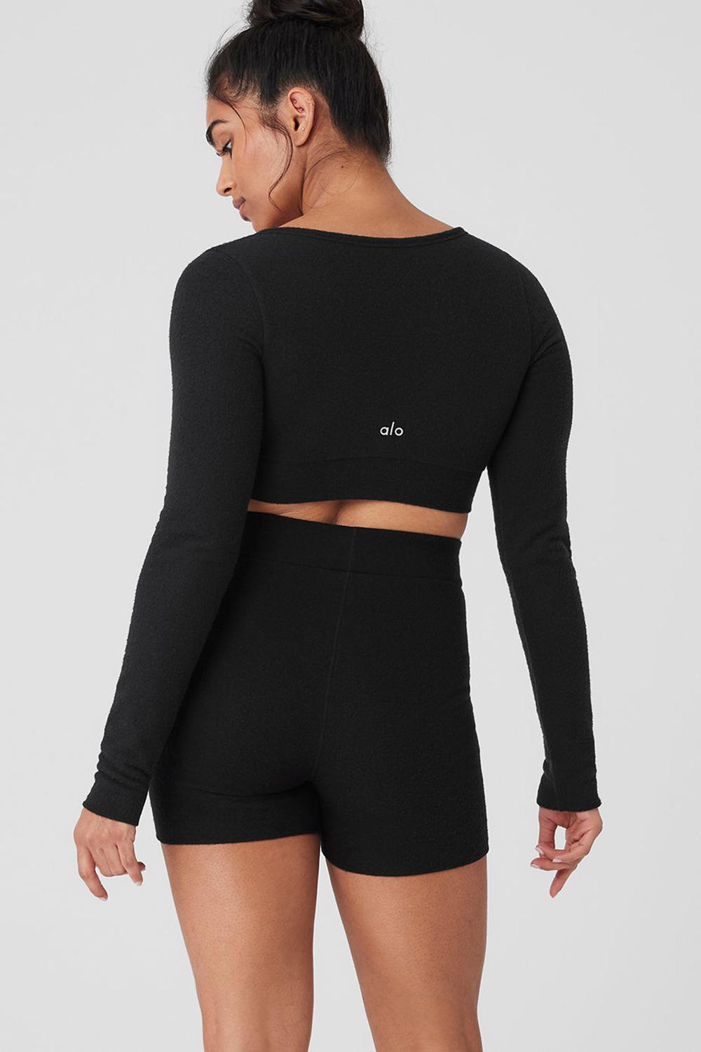 Black Women Alo Yoga Alolux Cropped Me Time Cardigan | Australia  20481-KNEH