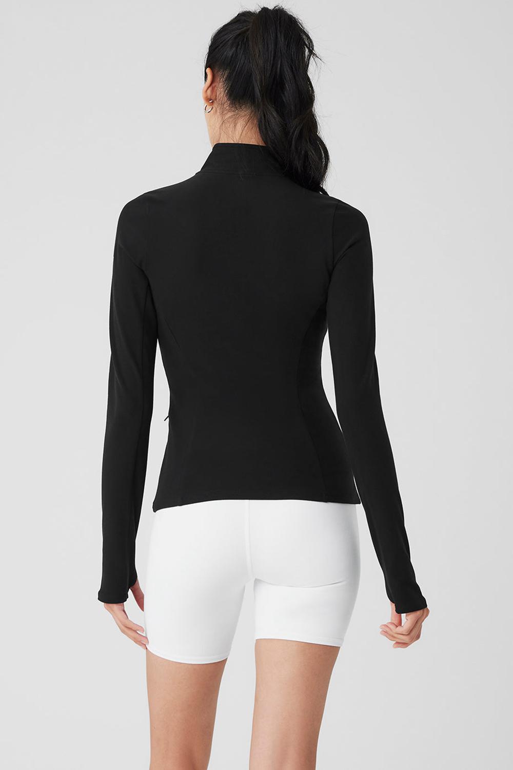 Black Women Alo Yoga Alosoft 1/2 Zip Rapid Pullover | Australia  58126-PDCA
