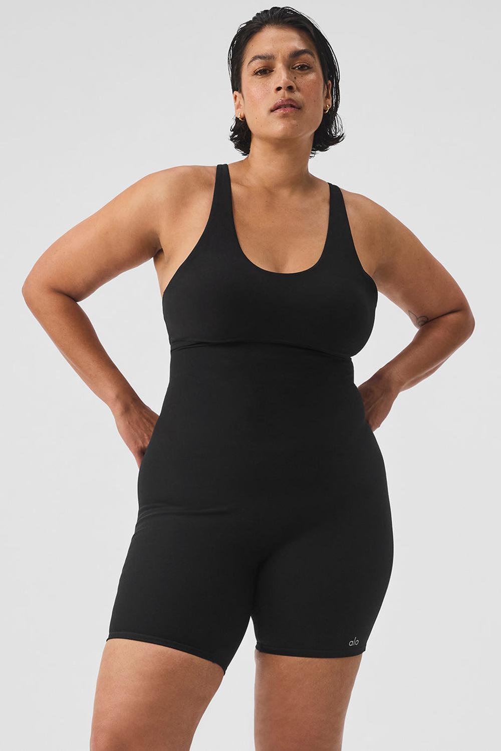 Black Women Alo Yoga Alosoft Center Stage Onesie | Australia  30194-YVEB