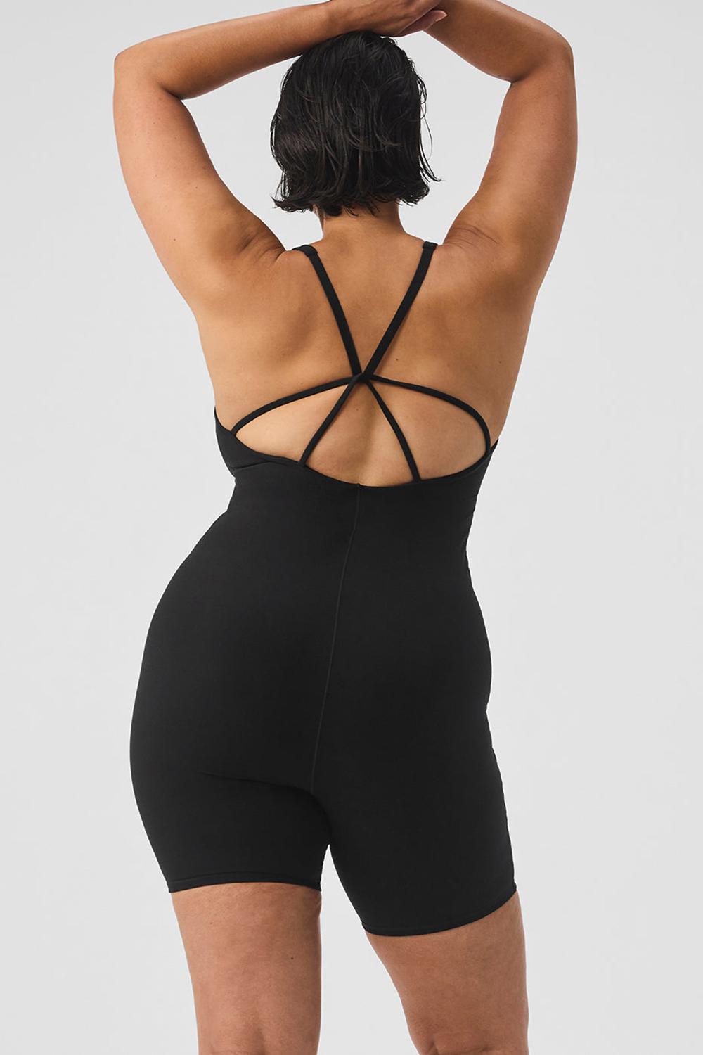 Black Women Alo Yoga Alosoft Center Stage Onesie | Australia  30194-YVEB