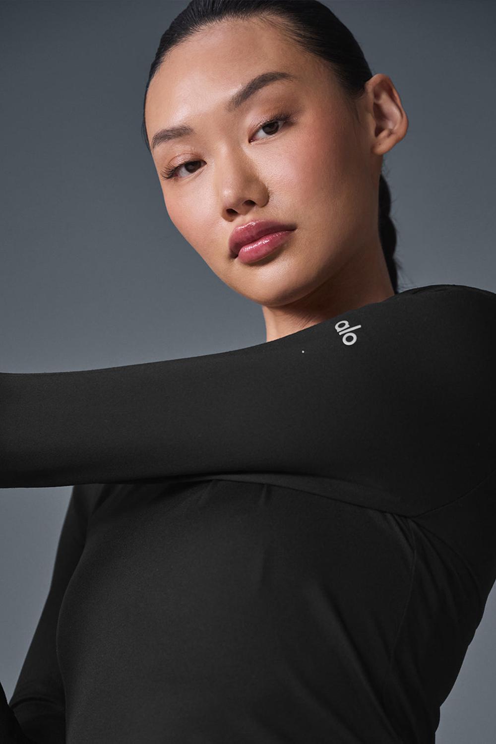 Black Women Alo Yoga Alosoft Finesse Long Sleeve | Australia  85769-DSVY