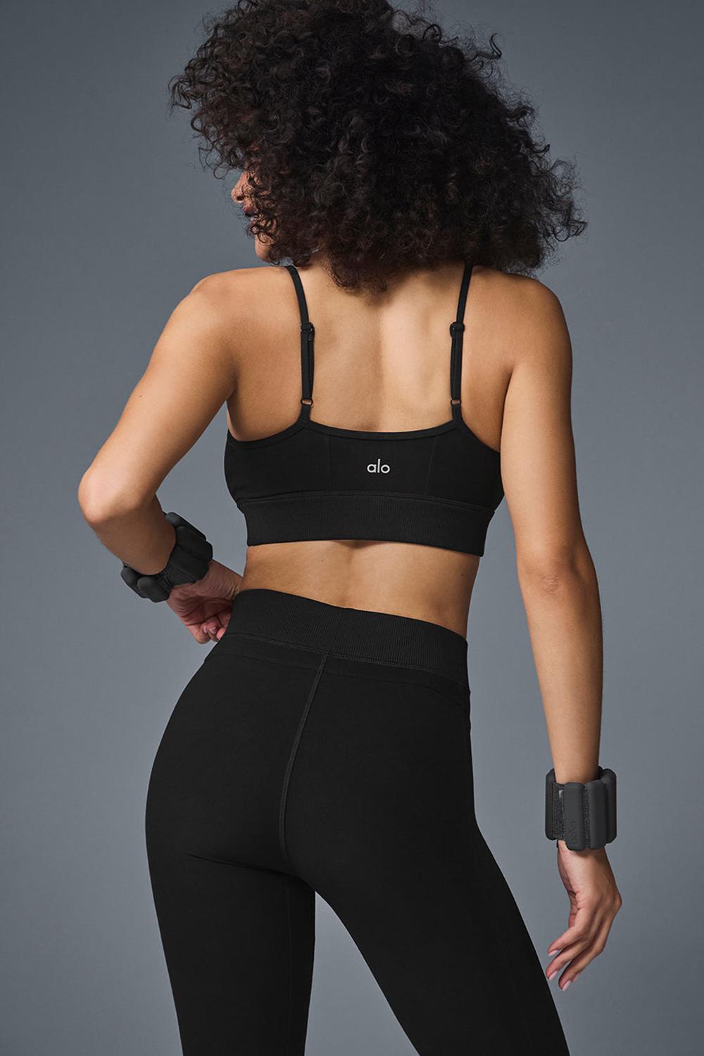 Black Women Alo Yoga Alosoft Head Start Bra | Australia  53726-BRYX