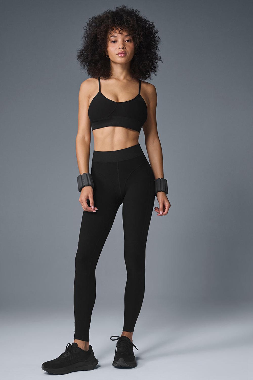 Black Women Alo Yoga Alosoft Head Start Bra | Australia  53726-BRYX