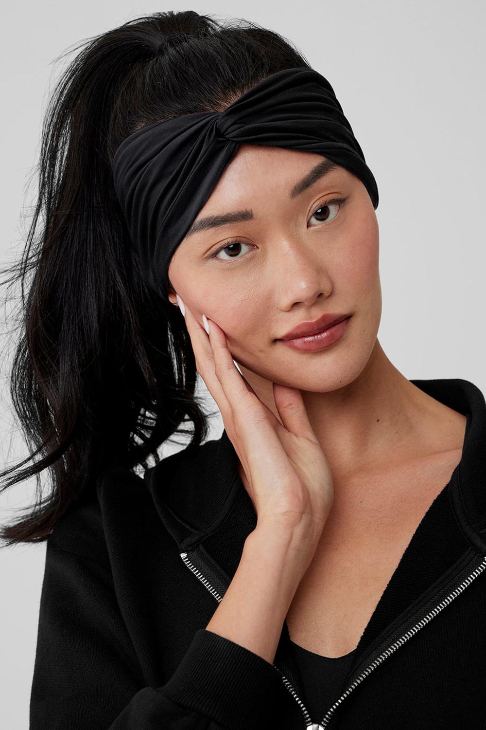 Black Women Alo Yoga Alosoft Headband | Australia  75093-KFGH