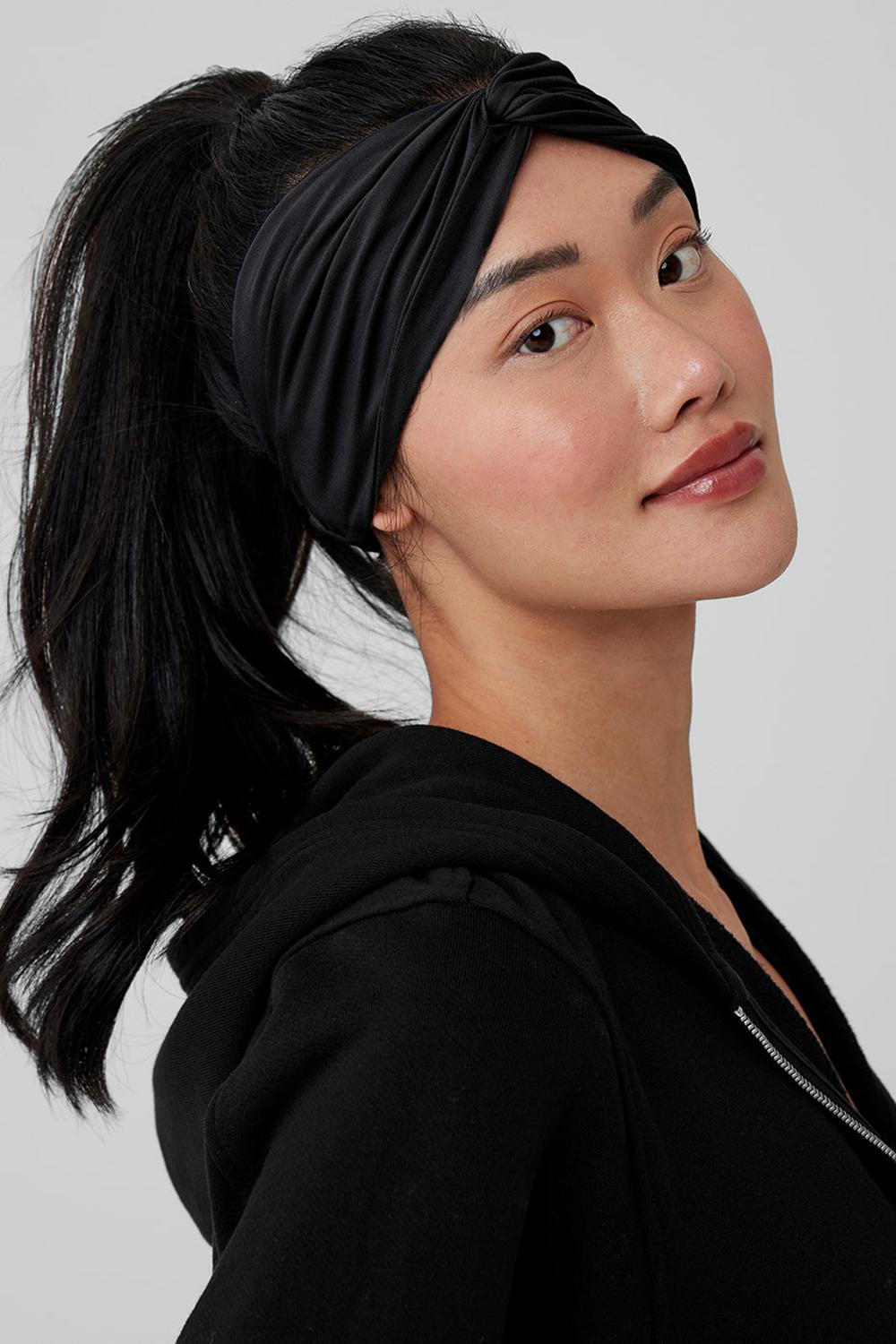 Black Women Alo Yoga Alosoft Headband | Australia  75093-KFGH