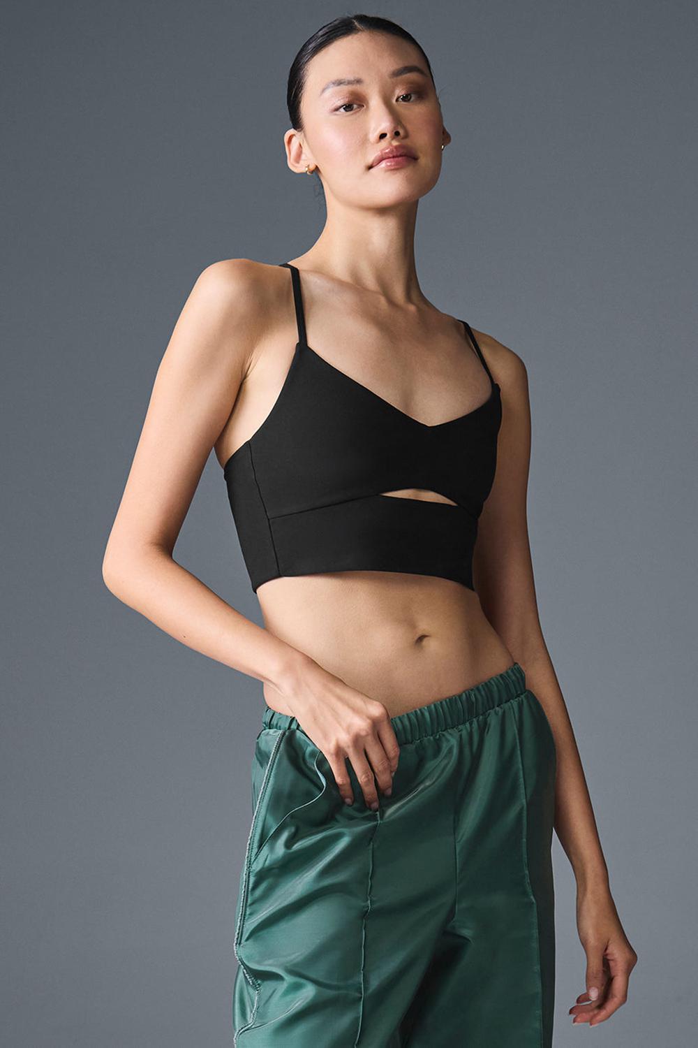 Black Women Alo Yoga Alosoft Highlight Bra | Australia  71968-WDFS