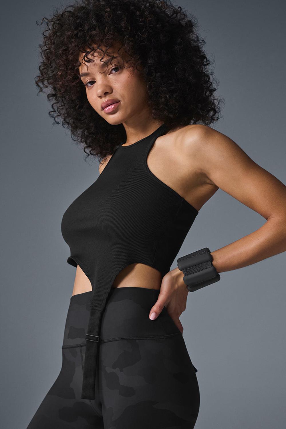 Black Women Alo Yoga Alosoft Ribbed Revelation Tank | Australia  87012-PHXZ