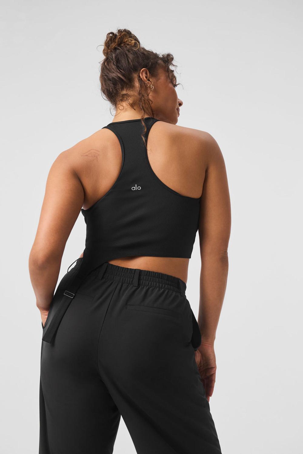 Black Women Alo Yoga Alosoft Ribbed Revelation Tank | Australia  87012-PHXZ