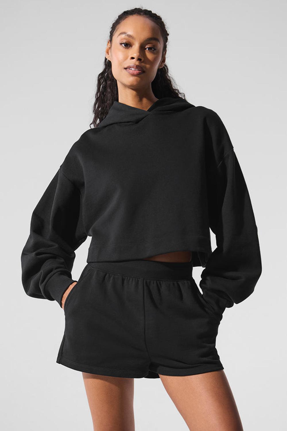 Black Women Alo Yoga Bae Hoodie | Australia  01938-UFJN