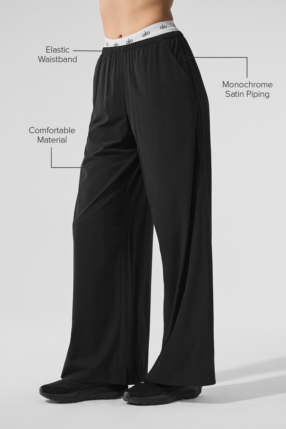Black Women Alo Yoga Breezy Wide Leg Pant | Australia  25317-FGEA