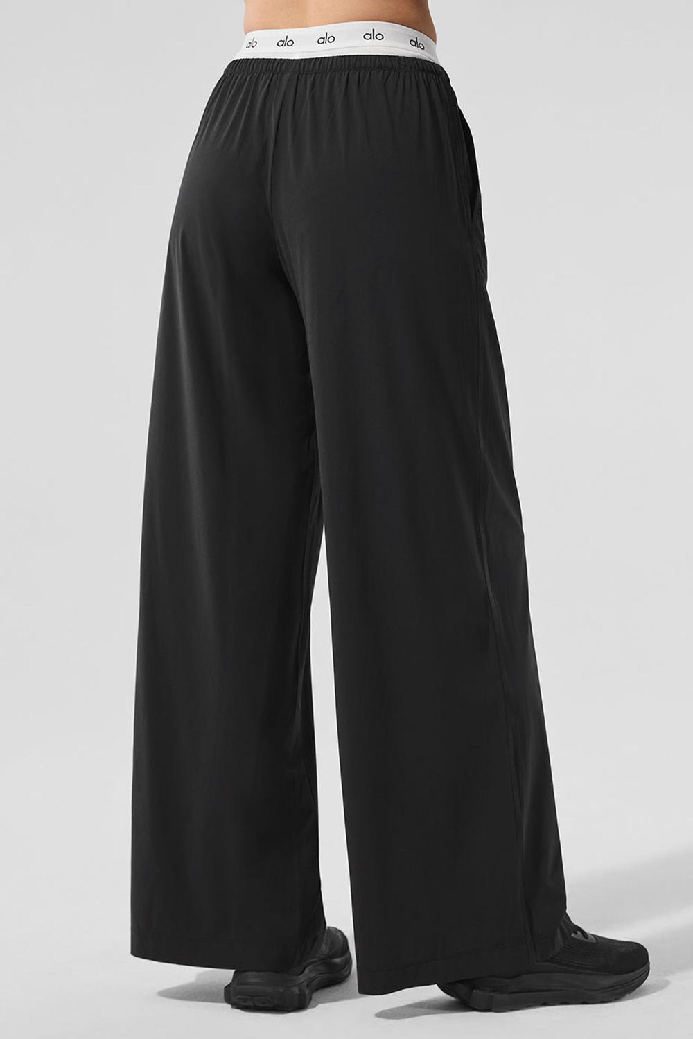 Black Women Alo Yoga Breezy Wide Leg Pant | Australia  25317-FGEA