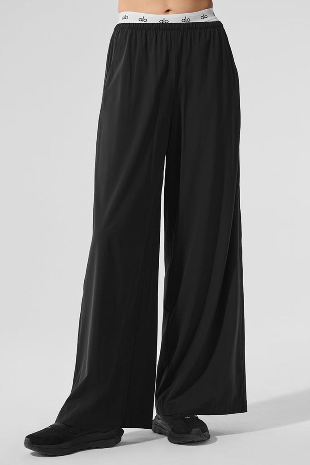 Black Women Alo Yoga Breezy Wide Leg Pant | Australia  25317-FGEA