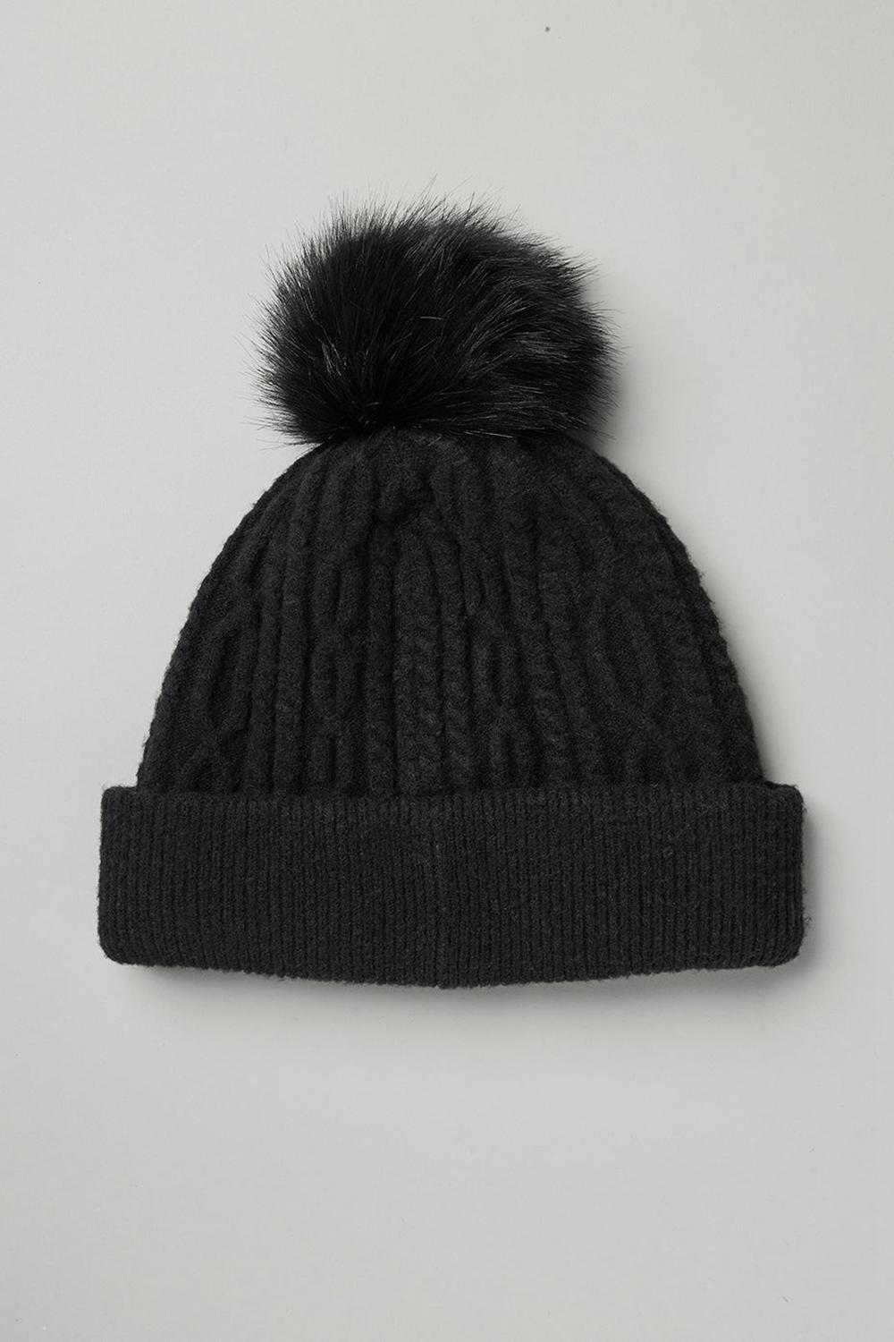 Black Women Alo Yoga Cable Knit Beanie | Australia  53267-NBUS