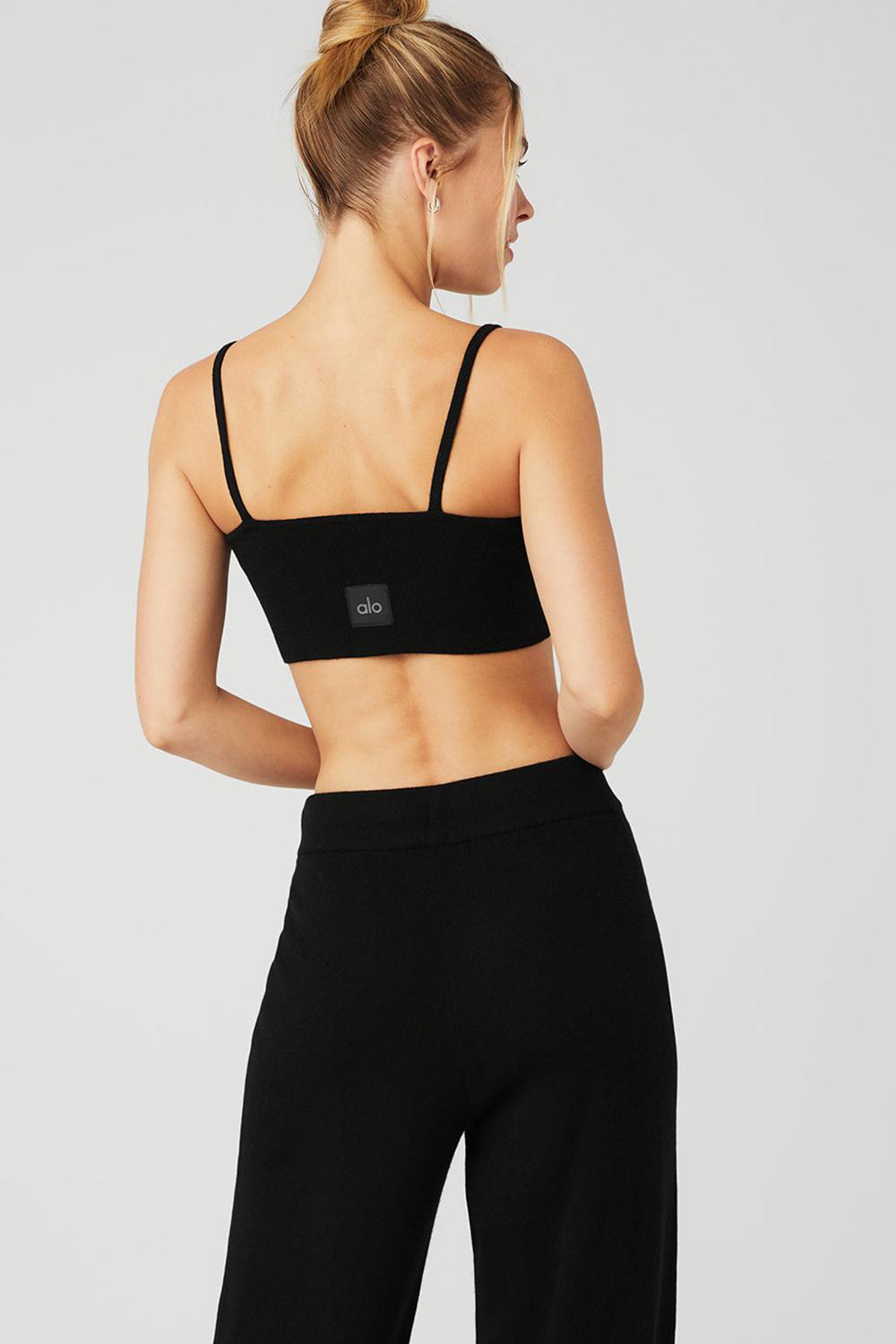 Black Women Alo Yoga Cashmere Jet Set Bra | Australia  09813-VEAW