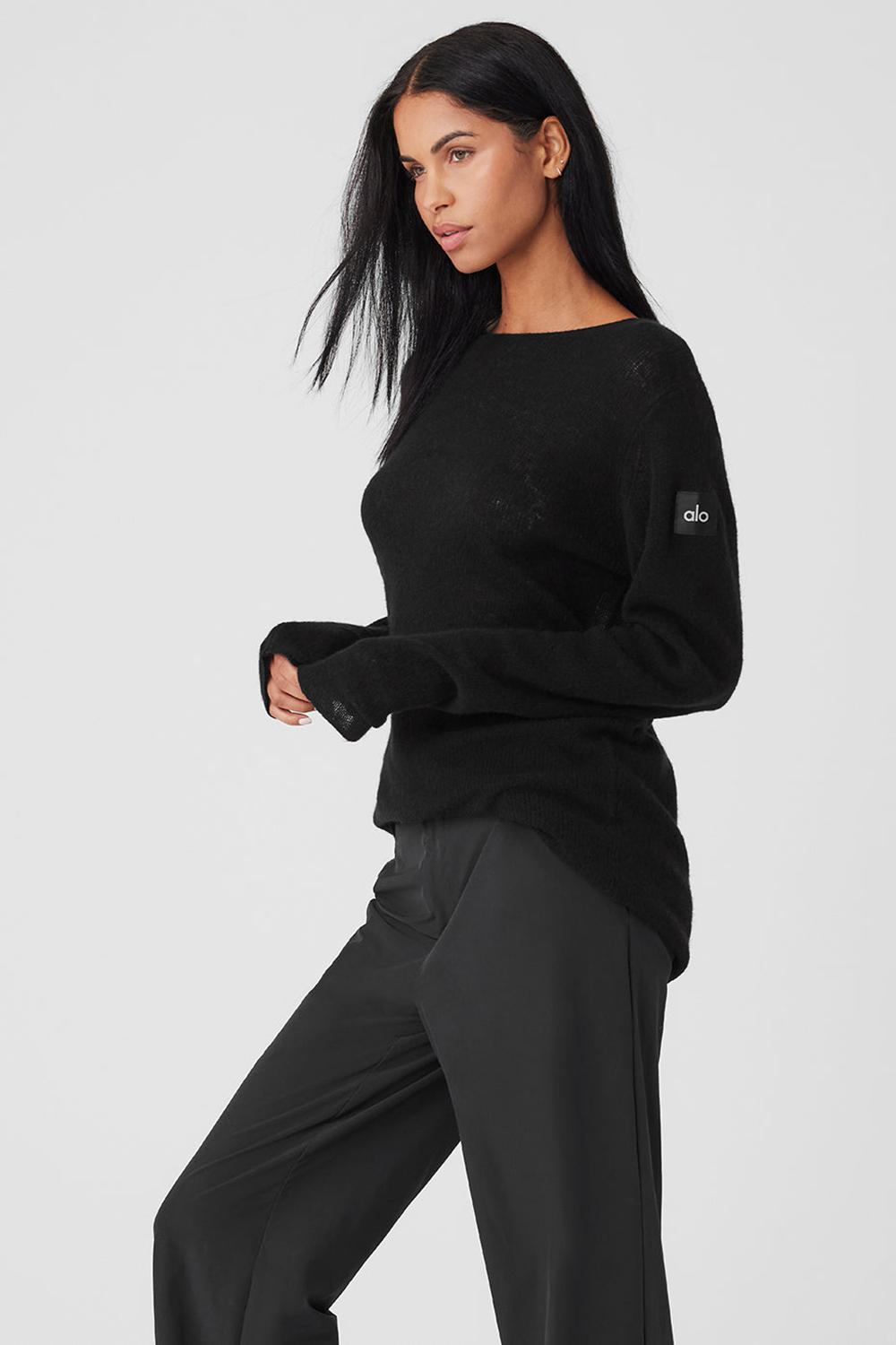 Black Women Alo Yoga Cashmere Reform Long Sleeve | Australia  96170-XDWG