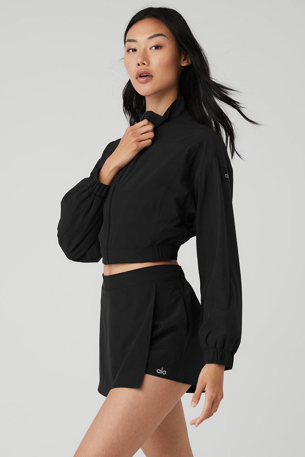 Black Women Alo Yoga Clubhouse Jacket | Australia  92457-RLNC