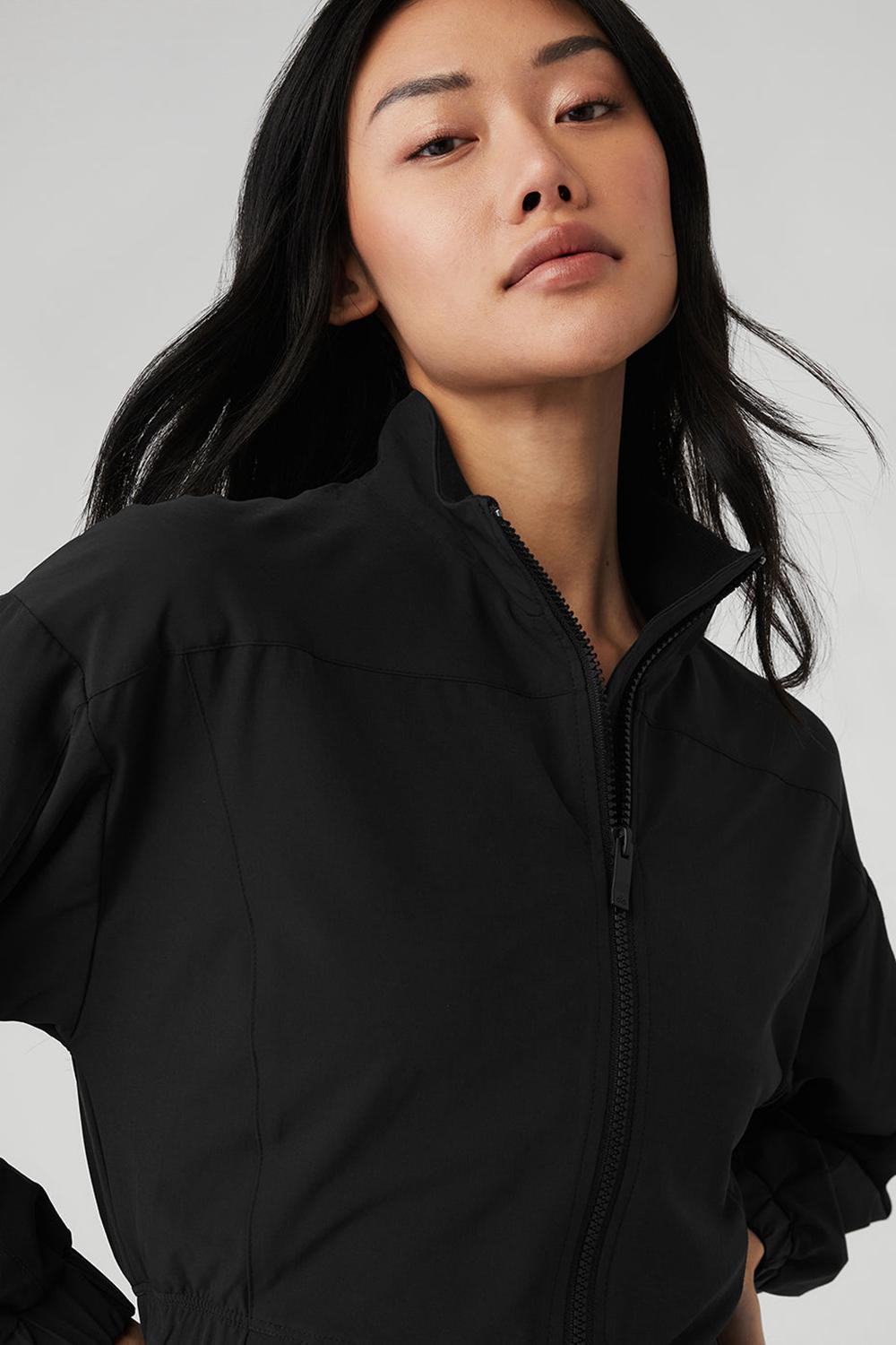 Black Women Alo Yoga Clubhouse Jacket | Australia  92457-RLNC