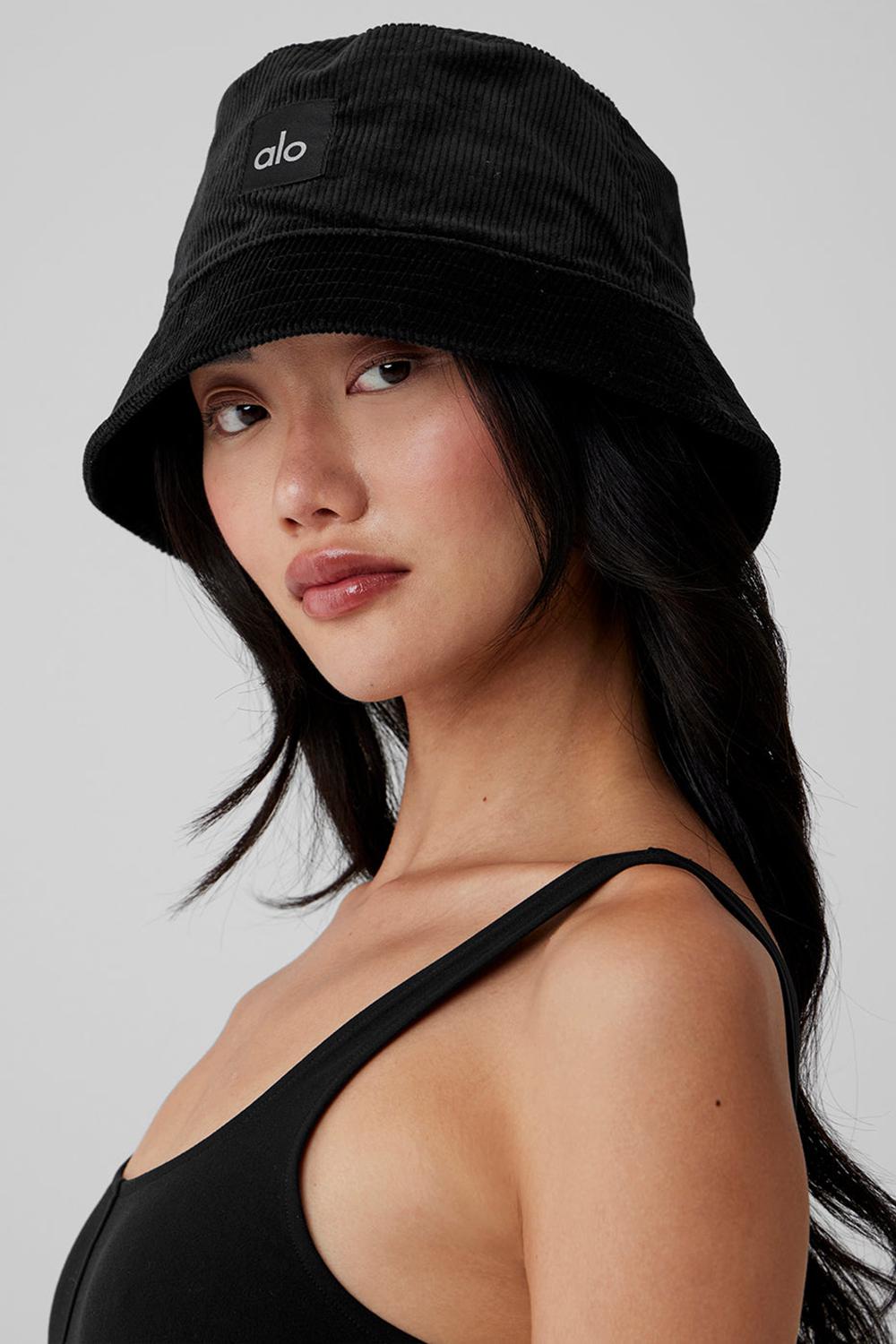 Black Women Alo Yoga Corduroy Neighborhood Bucket Hat | Australia  26894-ZHTN