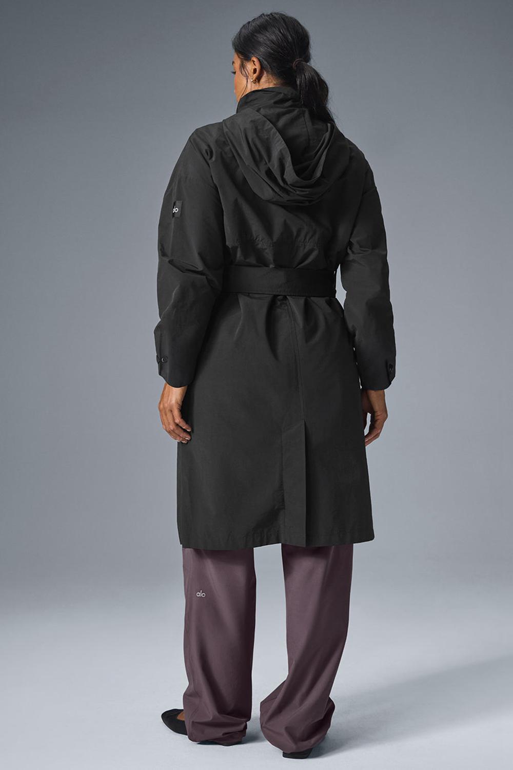 Black Women Alo Yoga Crinkle On The Move Trench Coat | Australia  76209-YWLI