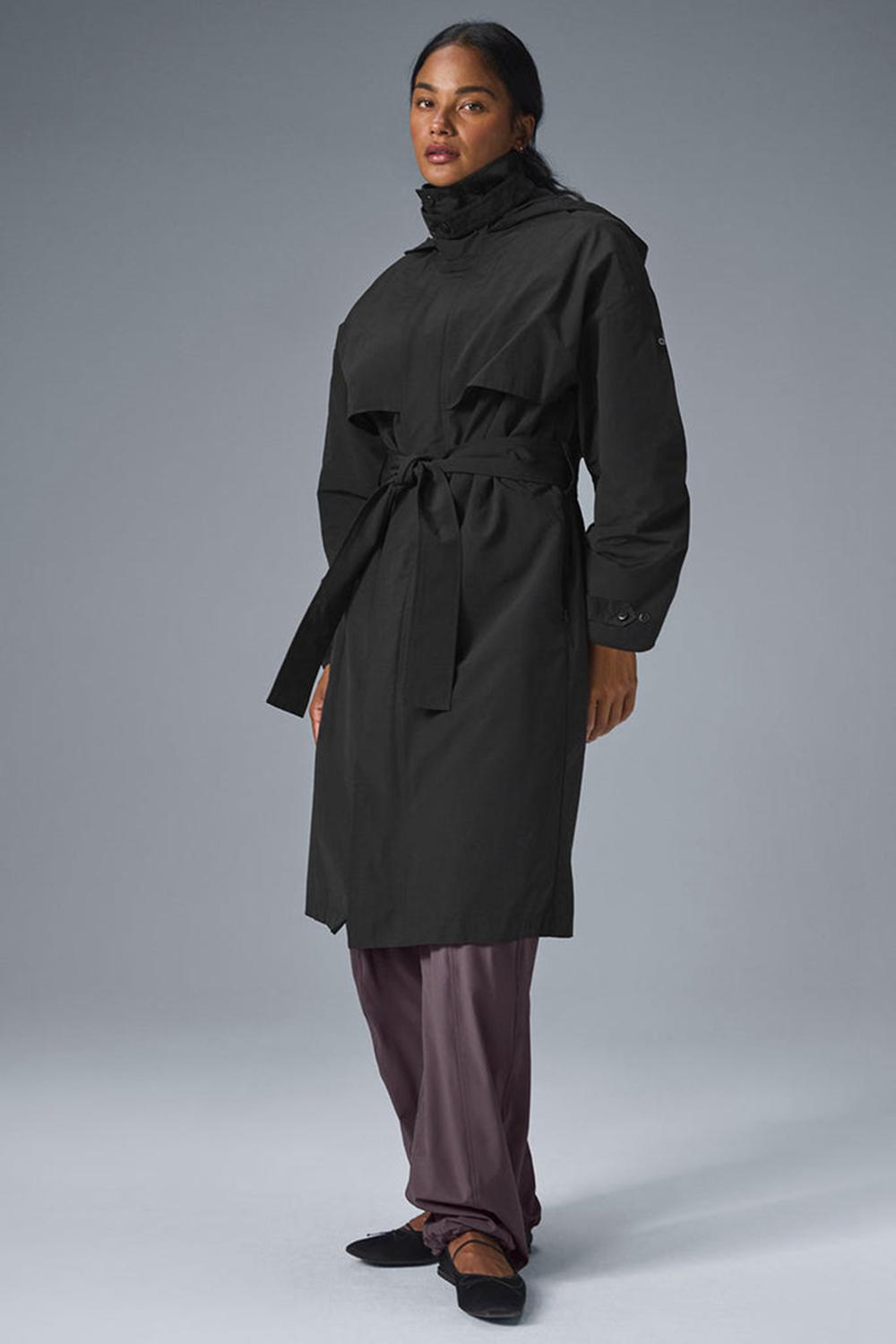 Black Women Alo Yoga Crinkle On The Move Trench Coat | Australia  76209-YWLI