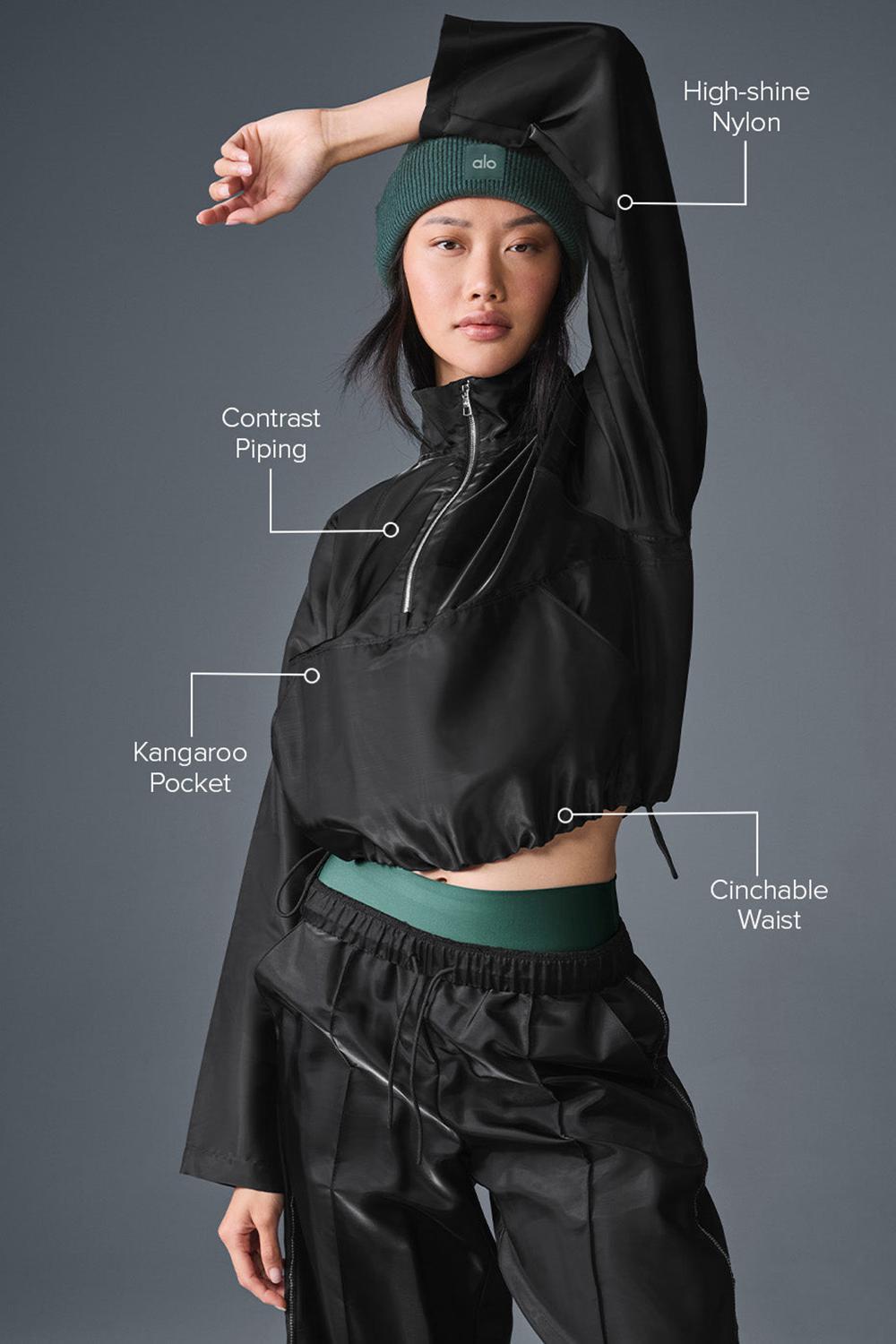 Black Women Alo Yoga Cropped Afterglow Pullover | Australia  57864-WNRX