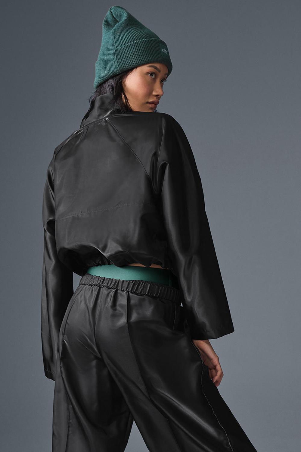 Black Women Alo Yoga Cropped Afterglow Pullover | Australia  57864-WNRX