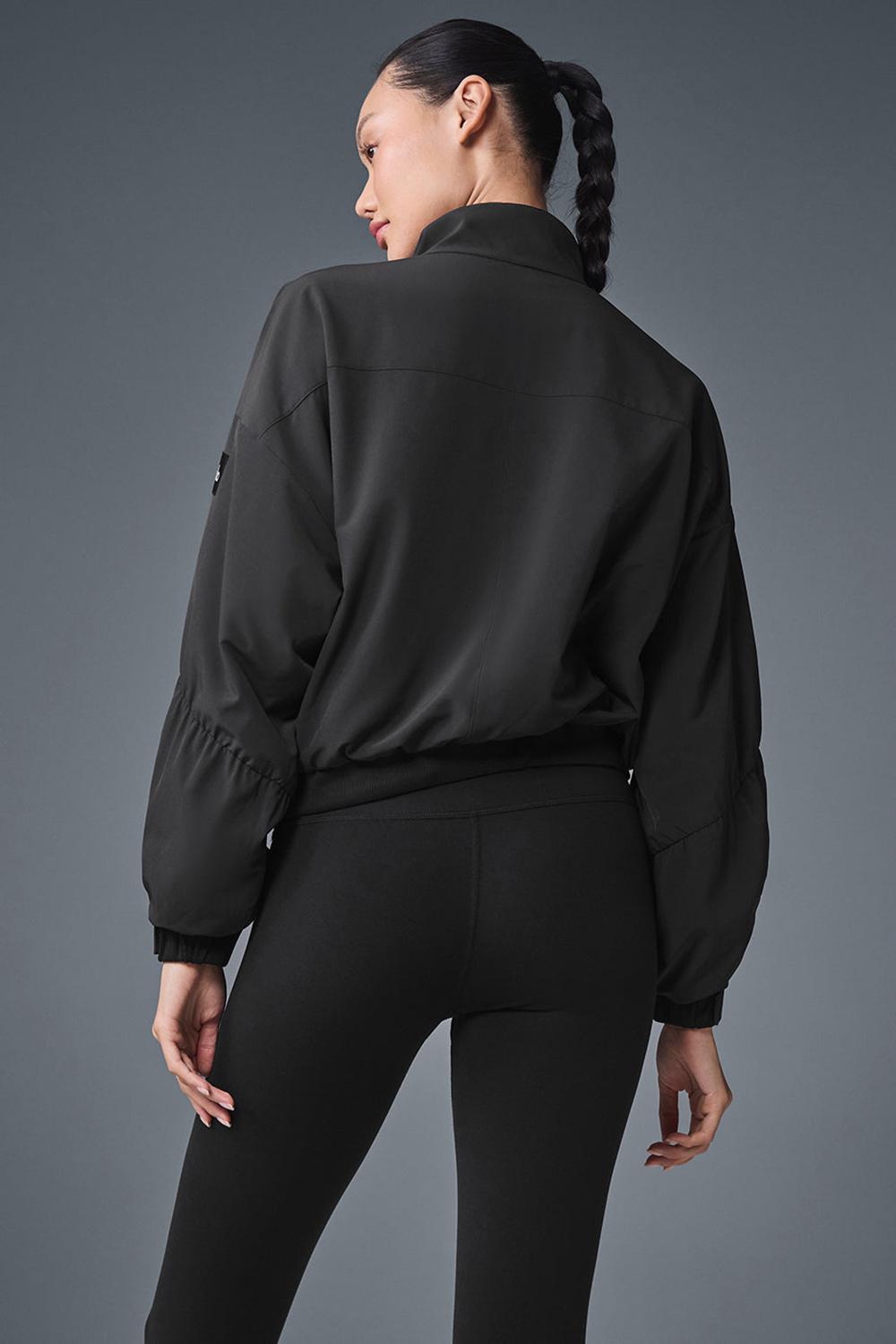 Black Women Alo Yoga Cropped Elevation Coverup | Australia  32916-IHLW