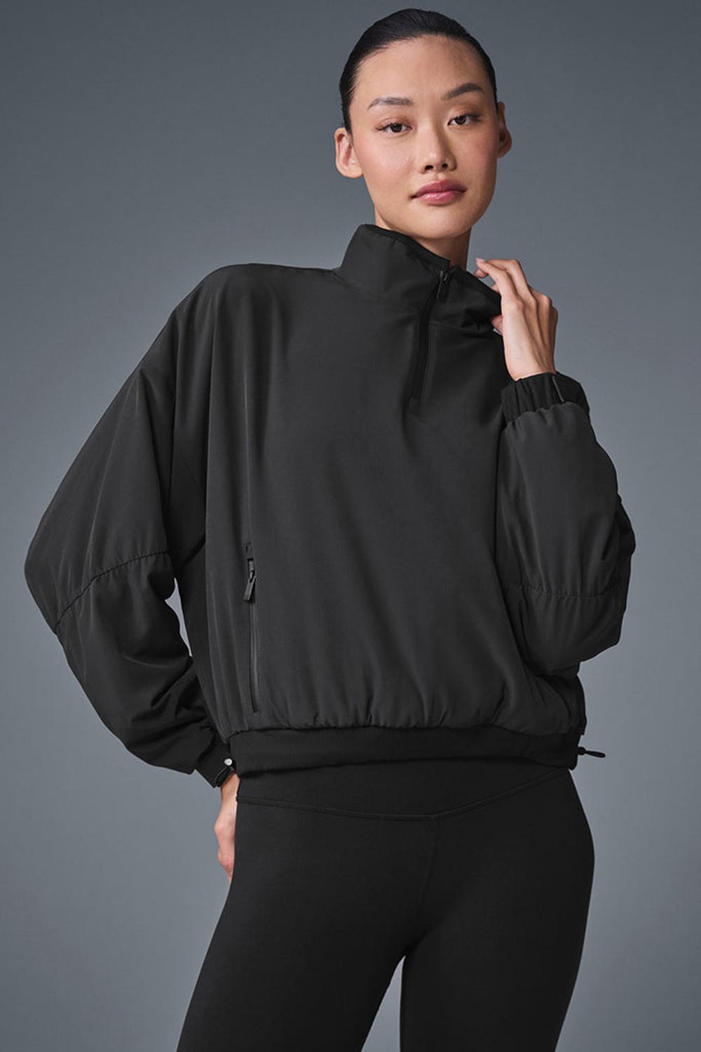 Black Women Alo Yoga Cropped Elevation Coverup | Australia  32916-IHLW