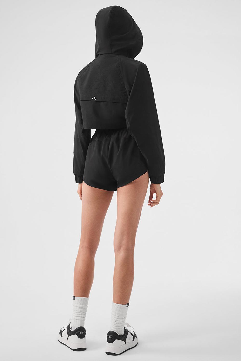 Black Women Alo Yoga Cropped Playmaker Jacket | Australia  13289-WUVF
