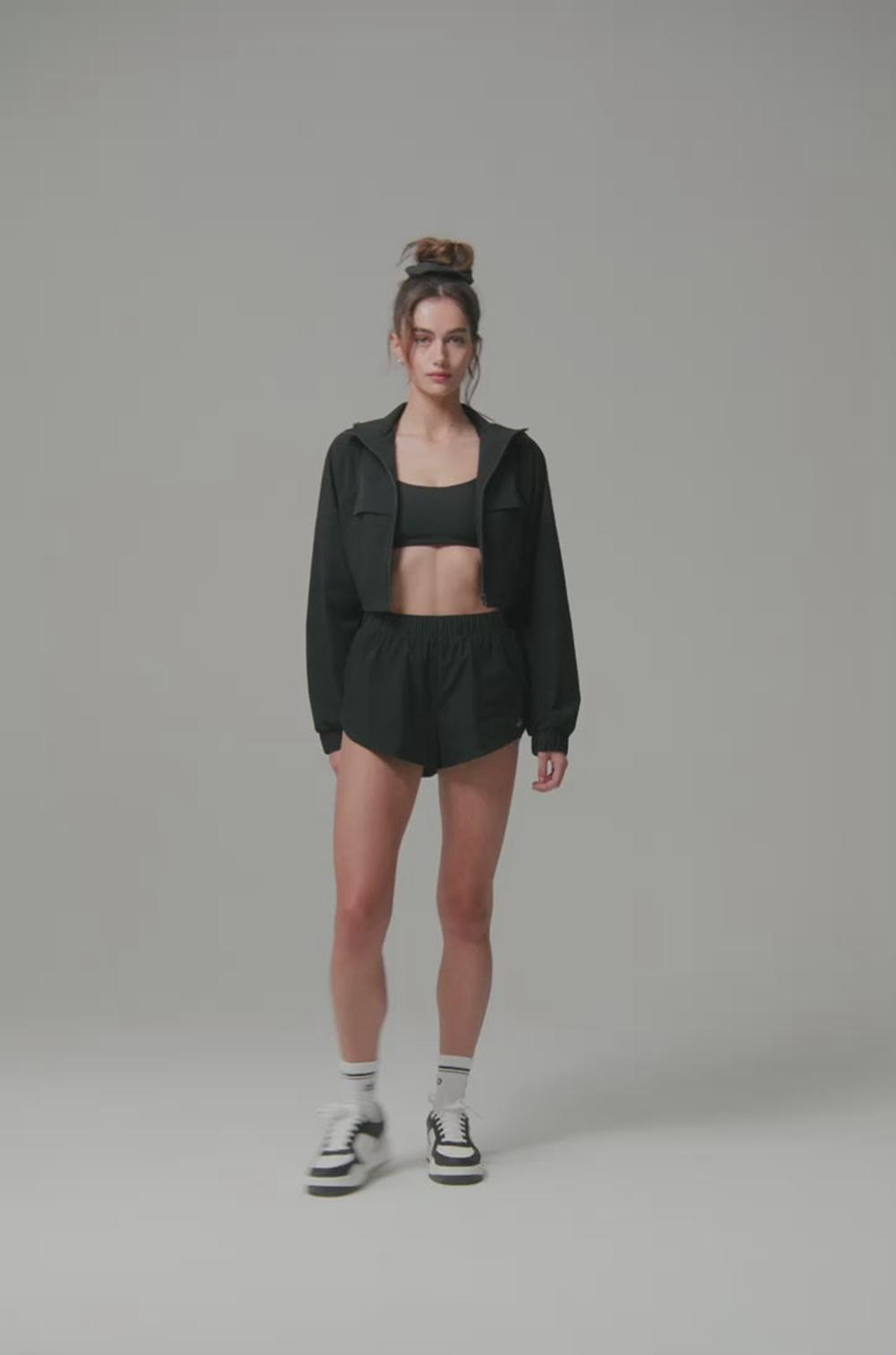 Black Women Alo Yoga Cropped Playmaker Jacket | Australia  13289-WUVF